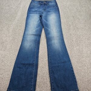 YMI Luxe High Rise Flare Jeans Women's Size 3 Blue Wash Denim Y2K